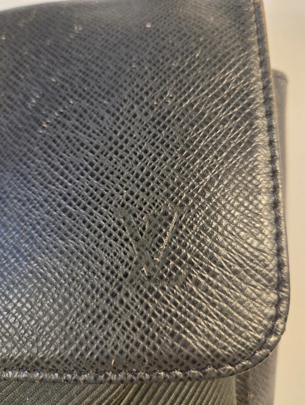 Louis Vuitton Messenger Bag From the 2003 CollectionBlack Taiga Leather